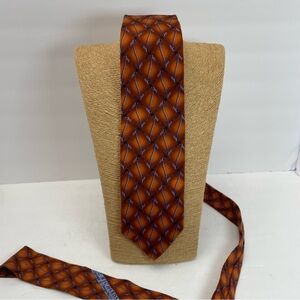 JZ RICHARDS Orange Blue Geometric Silk Tie
